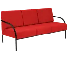 SPA 3 černý lak, látka BONDAI BN14 (4011) - látka červená